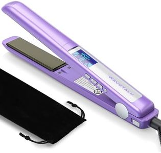 Wavytalk Pro Hair Straightener, 100% Pure Titanium Flat Iron for Easy Glide, Straightener and Curler for All Hairstyles, Dual Voltage (Purple)