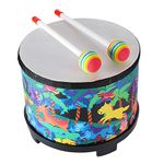 Musfunny Floor Tom Drum Percussion Music Instrument, 8 inch Montessori Gathering Club Drum with 2 Mallets for Special Christmas Birthday Gift (8 inch)