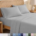 California Design Den Full/Double Size Sheets Set - Soft 100% Organic Cotton Sheets with Deep Pockets, Crisp Percale, Breathable and Durable Bedding Set - Light Grey