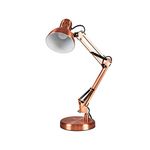 MiniSun Retro Designer Style Adjustable Brushed Copper Metal Bedside Desk Table Lamp - Complete with a 4w LED Golfball Bulb [3000K Warm White]