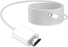 HDMI Cable for iPhone to TV,Lightning to HDMI Digital AV Adapter 1080P HD Video HDMI Sync Screen Connector Cable for iPhone 14 13 12 11 X 8 7 SE,iPad,iPod to TV/Projector/Monitor-Plug and Play, 6.6FT