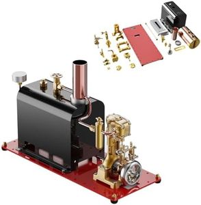 RW-BL1K Mini Reversible Reciprocating Single-Cylinder Live Steam Engine and Boiler Model Kit, Precision CNC Machining for Smooth Operation, for Steam Boat Collectors Industrial Enthusiasts