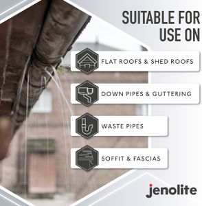 JENOLITE Clear Stop Leak Sealer Spray 400ml – Waterproof Gutter & Roof Sealant