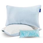 Bravbowerry Cooling Shredded Memory Foam Pillow - 2 Packs Cooling Bed Pillow Adjustable Loft for Side Back & Stomach Sleepers Washable Removable Cover with Extra Bag of Fill (Standard (Pack of 2))