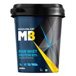 MuscleBlaze Raw Whey Protein Concentrate 80% (Unflavoured, 4kg) | Light & Clean Protein | Easy to Digest