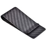 Kinzd Money Clip Carbon Fiber Metal Clip Minimalist Wallet Credit Card Business Card Holder Matt Black