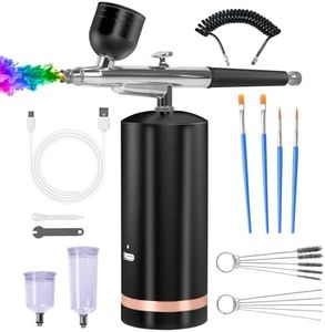 VCBAVC Airbrush Kit with Compressor - 48PSI Rechargeable Cordless Non-Clogging
