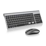 cimetech EasyTyping KF10 Wireless Keyboard and Mouse Combo, [Silent Scissor Switch Keys][Labor-Saving Keys] Ultra Slim Wireless Computer Keyboard and Mouse, Easy Setup for PC/Laptop/Mac/Windows -Grey