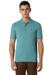 Van Heusen Men's Regular Fit Polo T-Shirt (VSKPWRGFR16516_Teal L)