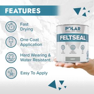 Polar Waterproof Felt Sealant 1L – Grey Roof Repair for Sheds & Garages