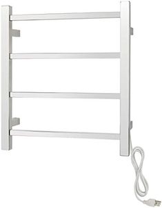 WarmlyYours 4-Bar Palma Towel Warmer, Plug-in, Polished Stainless Steel