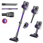 VacniQ Cordless Vacuum Cleaner, Cordless Stick Vacuum, Vacuum Cleaner Stick, Super Suction Power, Long Battery Life, Versatile Brushes (purple)