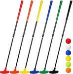 Wettarn 6 Set Golf Putters for Men and Women Two Way Mini Golf Putter with 6 Golf Balls Kids Putter Bulk for Right or Left Handed Golfers Adjustable Length Golf Clubs Set (Bright Color)