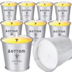 Aottom Citronella Candles Outdoor, 9 Pack Citronella Scented Candles Natural Soy Wax Lemongrass Citronella Essential Oil Portable Small Iron Bucket Tin Candles for Outdoor/Indoor/Travel/Garden/Camping