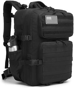 Wotony Military Tactical Backpack for Men Waterproof Daypack 3 Day Assault Pack Molle Bag with Water Bottle Holder (Black, 50L)
