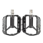 Yellowfin Ultralight Aluminium Alloy Mountain Bike Pedals with 3 Sealed Bearings, Anti-Slip Platform, Lightweight 157g MTB Bicycle Pedal Set, Durable Flat Pedals for MTB, Road, Hybrid & City Bikes-M60