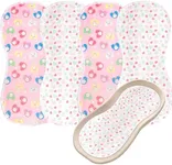 4 Packs Peanut Changing Pad Cover, 4-Layer Thickened Changing Pad Liner Waterproof Absorbent Non-Slip Reusable, Fits in Peanut Shaped Changing Pads (Pink)