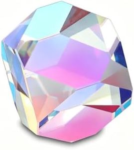 HDCRYSTALGIFTS Color Cube Prism 20mm K9 Optical Crystal Glass Polyhedron RGB Dispersion Prism for Physics,Photography,Desktop Decoration