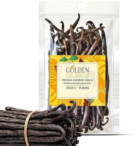 Golden Pod Vanilla Beans 15 Count | Gourmet Grade A Whole Vanilla Pods | Fresh, Moist & Aromatic Beans for Homemade Vanilla Extract, Baking, Desserts & Cooking