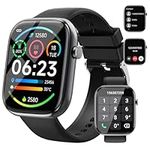 Smart Watch for Men Women with Bluetooth Call, 1.96" DIY Dial Fitness Tracker with Heart Rate Sleep Monitor Multi-Sports Modes IP68 Waterproof Smartwatch for Android iOS Phone (Black)