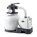 Intex 26675EG 14 Inch Krystal Clear 1500 GPH Saltwater System and Sand Filter Pump for Above Ground Pools with Automatic Timer and 6-Function Control