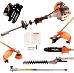 eSkde 52cc 5 in 1 Petrol Garden Multi Tool Hedge Trimmer Chainsaw Strimmer Brushcutter Chainsaw 2 Stroke MT52-S23