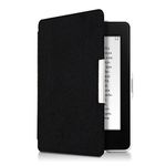 kwmobile Case Compatible with Amazon Kindle Paperwhite - Book Style Felt Fabric Protective e-Reader Cover - (for 2017 and older) Black