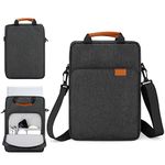 13 inch Laptop Sleeve with Shoulder Strap and Handle, Computer Bag Carrying Case for 13.3 Apple Macbook Air, Mac Pro, iPad 12.9, Surface Pro 9, Gateway ASUS L210 Dell Acer Chromebook Lenovo IdeaPad 3 Samsung Chromebook 11.6, Microsoft Surface Laptop Go 12.4" with Protective Padded (Black)