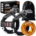 DAYDOOR Synthetic Soft Shackle & Winch Recovery Ring Kit, 2 PCS 1/2'' x 22'' Recovery Soft Shackle(56,000Lbs Breaking Strength), 1 PCS Snatch Recovery Ring for ATV UTV Off-Road Vehicles(Gold Ring)