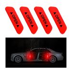 CGEAMDY 4 PCS Car Door Open Warning Reflective Stickers, Night Visibility Auto Safety Prompt Decals, Anti-Collision Protective Strip, Car Accessories Universal for Car, Truck, SUV, Van(Red)