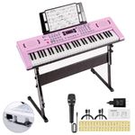 24HOCL 61 Key Keyboard Piano, Digital Kids Piano Keyboard with Stand, Gift for Early Education Children