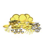 Shri & Sam Stainless Steel Shagun Solid Dinner Set (50 Pcs Set Gold)