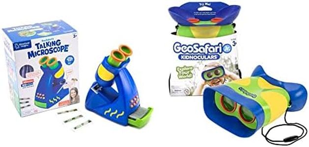 Learning Resources Geo Safari Junior Talking Microscope & GeoSafari Jr. Kidnoculars - Compact Shock Proof First Binoculars for Kids