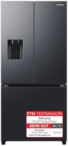 Samsung French-Door-Kühlschrank mit Gefrierfach, 178 cm, 495 l, WiFi & SmartThings AI Energy Mode, Twin Cooling+, Auto Ice Maker, No Frost+, Premium Black Steel, RF50C530EB1/EF