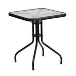 Flash Furniture Square Tempered Glass Metal Table, 23.5-Inch