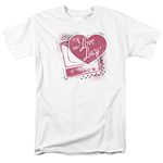 A&E Designs I Love Lucy T-Shirt Vintage TV with Logo White Tee, 2XL