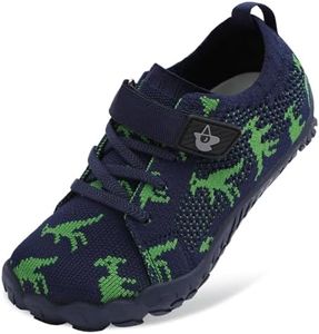 LeIsfIt Kids Girls Boys Shoes Wide Barefoot Shoes Kids Anti-Slip Sneakers Lightweight Hiking Sneakers for Toddler Little Big Kid NavyDinosaur 8 Toddler