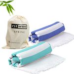 Ryt'sense 100% Bamboo Bath Towel | Ultra Soft, Absorbent, Quick Dry Towels for Pool,Facewash, Gym, Sports, Travel |75 x 160 CM| 250 GSM (Turkish, Blue & Turquoise, Set of 2)