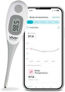 Vive Precision Smart Oral Thermometer - Approved Medical Grade Body Temperature Reader for Adults, Babies - Digital Fever Monitor with App for Home Use, Under The Tongue, Armpit & Rectal