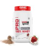 GNC Pro Performance 100% Whey Protein Powder - Creamy Strawberry | 2 lbs| Boosts Strength & Endurance | Builds Lean Muscles | Fastens Muscle Recovery | Formulated In USA | 24g Protein | 5.5g BCAA