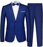 MAGE MALE Men's 2 Piece Suit Notched Lapel One Button Slim Fit Formal Wedding Prom Tuxedo Suits Blazer Pants with Bow Tie Set