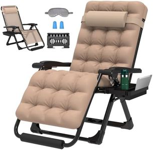 ZENPETIO 29In XL Zero Gravity Chair w/Cushion, Zero Gravity Recliner Lounge Chair for Indoor and Outdoor, Reclining Camping Chair for Lawn, Anti Gravity Chair with Cup Holder and Footrest, 440LBS