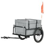 Aosom Bike Cargo Trailer, Bicycle Trailer Wagon Cart with Removable Storage Box, Quick Release 16" Wheels and Safe Reflectors, Max Load 88LBS