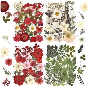 DALARAN 100pcs Red Natural Dried Flowers and Leaves Compressed Dried Flowers for Resin Vacuum Packed DIY for Epoxy Jewelry Candles Soap Nail Production