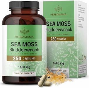 HERBAMAMA Sea Moss & Bladderwrack Capsules - Seaweed Dietary Supplement for Immunity, Thyroid, Digestive & Joint Support - Non-GMO Nutritional Sea Moss Superfood - 1600mg, 250 Vegetarian Capsules