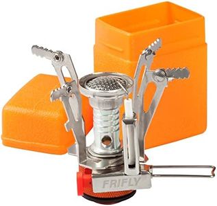 FRIFLY Backpacking Stove, 3.3oz, 10000BTU, Piezo Ignitor Battery Unneeded, Windproof, Pots up to 8", Fits Butane Propane Canisters, Pocket Stove for outdoor cooking, camping, hiking
