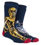 HEAT HOLDERS - Mens Star Wars Thick Novelty Warm Non Slip Thermal Slipper Socks with Grips (6-11, R2D2 / C3PO, numeric_6)