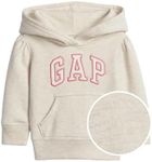 GAP baby girls Logo Pullover Hoodie Sweatshirt, Heather Grey, 5T US