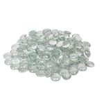 ZEINOO White Glass Gems Stones/Pebbles for Home & Garden Décor, Aquarium Décor, Vase Filler, Marble & Gravel Planted Substrate (White, 450 gm) (White)