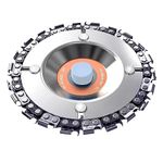 Chainsaw disc/Stump Remover/Stump Grinder/Wood Carving Disc for 4'' or 4"-1/2" Angle Grinder, 5/8" Arbor,Chromium Plating Reinforcement,Shaping and Cutting Disk (Orange, 4Inch22Teeth)